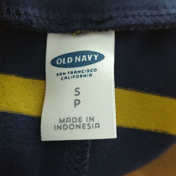 Old Navy navy mustard striped tshirt style dress Sz S NWT - Picture 6 of 6